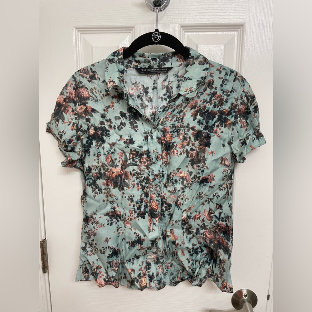 Peruvian Connection Short Sleeves Shirt with Collars